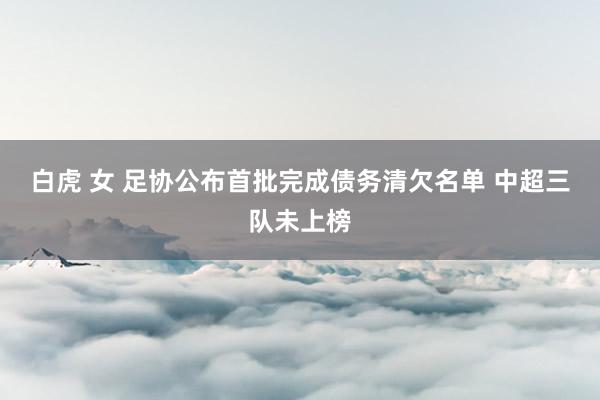 白虎 女 足协公布首批完成债务清欠名单 中超三队未上榜