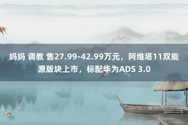 妈妈 调教 售27.99-42.99万元，阿维塔11双能源版块上市，标配华为ADS 3.0