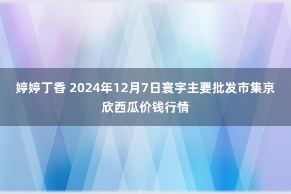 婷婷丁香 2024年12月7日寰宇主要批发市集京欣西瓜价钱行情