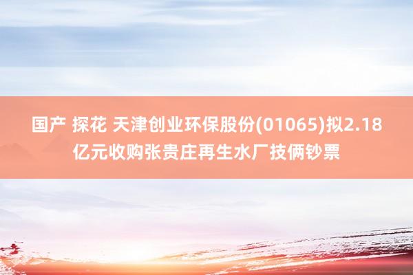 国产 探花 天津创业环保股份(01065)拟2.18亿元收购张贵庄再生水厂技俩钞票