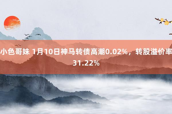 小色哥妹 1月10日神马转债高潮0.02%,转股溢价率31.22%
