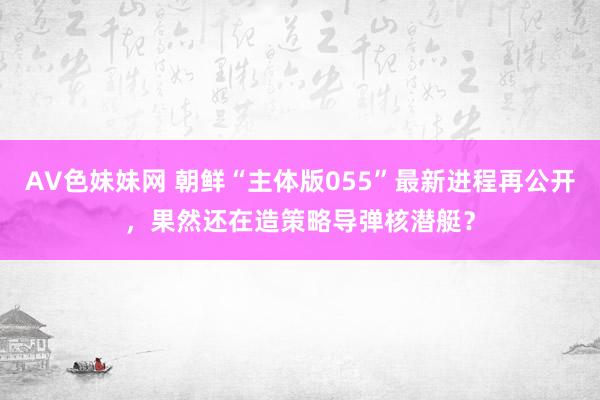 AV色妹妹网 朝鲜“主体版055”最新进程再公开，果然还在造策略导弹核潜艇？