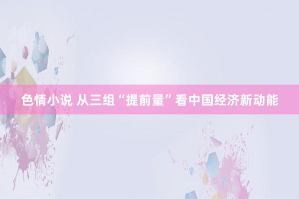 色情小说 从三组“提前量”看中国经济新动能