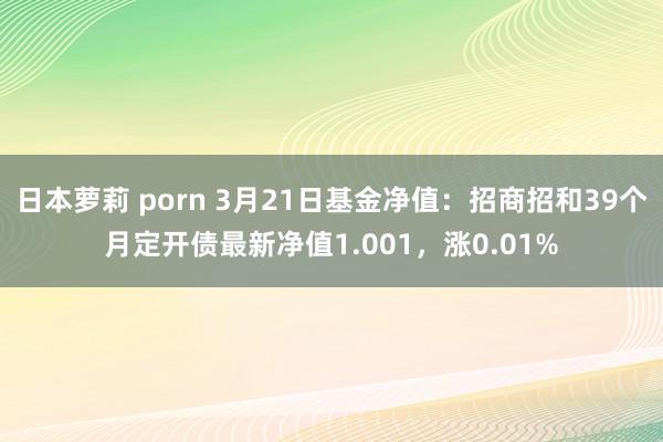日本萝莉 porn 3月21日基金净值：招商招和39个月定开债最新净值1.001，涨0.01%