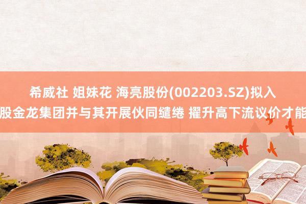 希威社 姐妹花 海亮股份(002203.SZ)拟入股金龙集团并与其开展伙同缱绻 擢升高下流议价才能