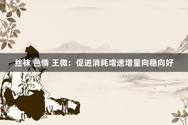 丝袜 色情 王微：促进消耗增速增量向稳向好