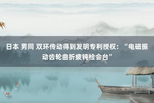日本 男同 双环传动得到发明专利授权：“电磁振动齿轮曲折疲钝检会台”
