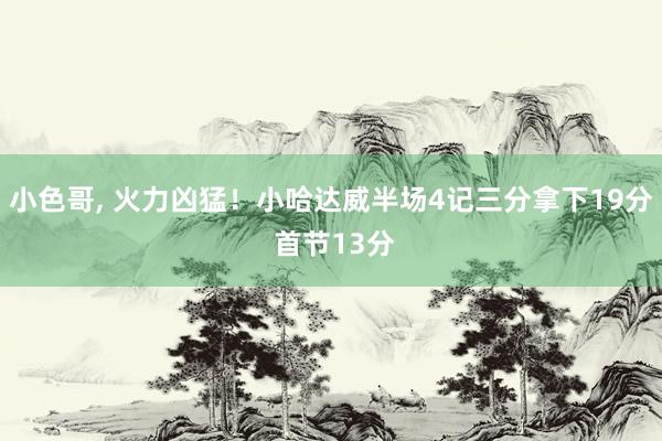 小色哥， 火力凶猛！小哈达威半场4记三分拿下19分 首节13分