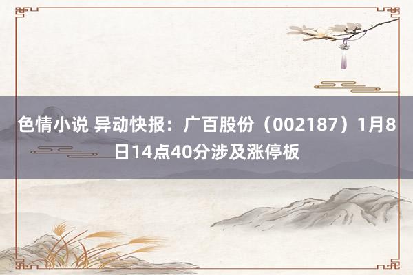 色情小说 异动快报：广百股份（002187）1月8日14点40分涉及涨停板