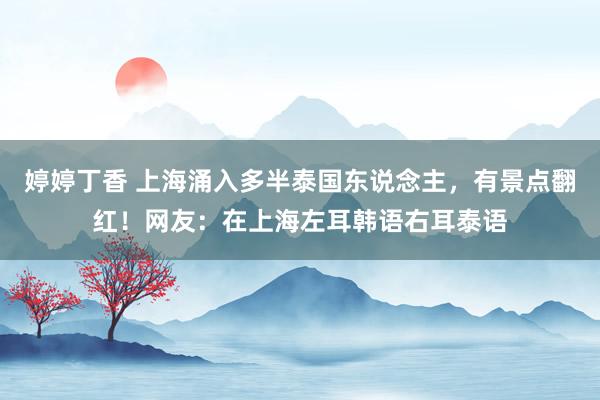 婷婷丁香 上海涌入多半泰国东说念主，有景点翻红！网友：在上海左耳韩语右耳泰语