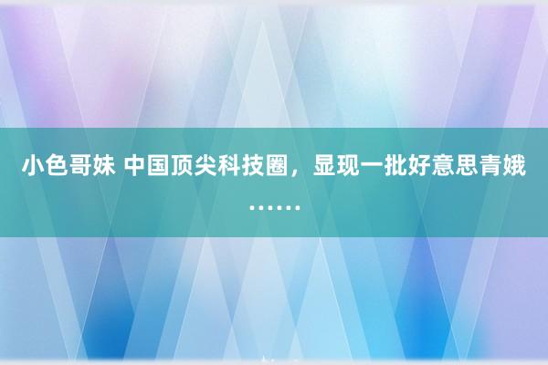 小色哥妹 中国顶尖科技圈，显现一批好意思青娥……