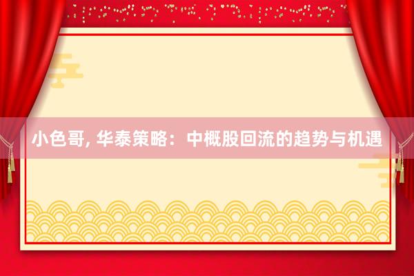 小色哥， 华泰策略：中概股回流的趋势与机遇