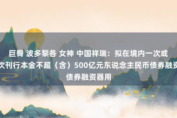 巨臀 波多黎各 女神 中国祥瑞：拟在境内一次或分屡次刊行本金不超（含）500亿元东说念主民币债券融资器用