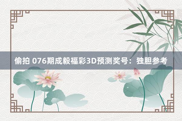 偷拍 076期成毅福彩3D预测奖号：独胆参考