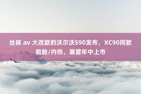丝袜 av 大改款的沃尔沃S90发布，XC90同款前脸/内饰，展望年中上市